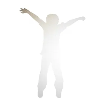 samolepka Děti silueta 008 levá kluk skáče (82 - odrazková reflexní bílá) SAMOLEPKA NA AUTO, NÁLEPKA, FÓLIE, POLEP, TUNING, VLASTNÍ TEXT, TISK, AUTOSAMOLEPKY.cz, POLEPY, OBRÁZEK, LOGO, 3D STICKERS