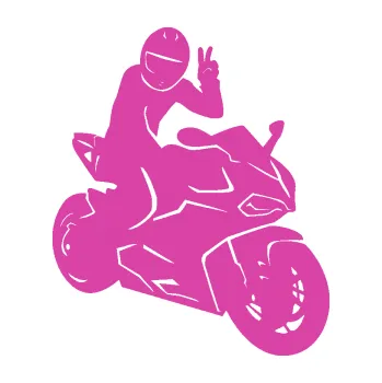 Samolepící dekorace SAMOLEPKA Motorkář 006 pravá (16 - růžová) NA AUTO, NÁLEPKA, FÓLIE, POLEP, TUNING, VLASTNÍ TEXT, TISK, AUTOSAMOLEPKY.cz, POLEPY, OBRÁZEK, LOGO, SAMOLEPKY