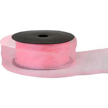 Stuha Organza stuha snow 4 cm, 9,15 m, růžová