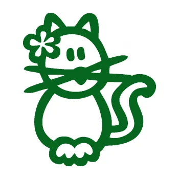 samolepka Cartoon family kočička Hawaii (20 - tmavě zelená) SAMOLEPKA NA AUTO, NÁLEPKA, FÓLIE, POLEP, TUNING, VLASTNÍ TEXT, TISK, AUTOSAMOLEPKY.cz, POLEPY, OBRÁZEK, LOGO, 3D STICKERS