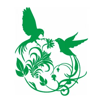 Samolepící dekorace Květina dekor 006 levá ptáčci (12 - zelená) SAMOLEPKA NA AUTO, NÁLEPKA, FÓLIE, POLEP, TUNING, VLASTNÍ TEXT, TISK, AUTOSAMOLEPKY.cz, POLEPY, OBRÁZEK, LOGO, 3D STICKERS