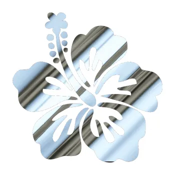 Samolepící dekorace Kytička 001 levá ibišek (80 - chrom fólie stříbrná zrcadlová) SAMOLEPKA NA AUTO, NÁLEPKA, FÓLIE, POLEP, TUNING, VLASTNÍ TEXT, TISK, AUTOSAMOLEPKY.cz, POLEPY, OBRÁZEK, LOGO, 3D STICKERS