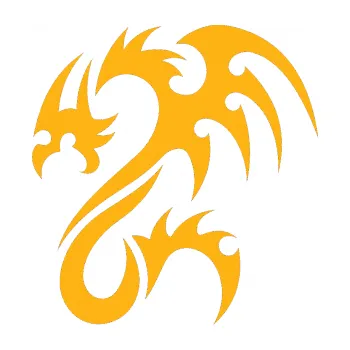 Samolepicí dekorace na vozidlo Dragon 012 levá (21 - světle oranžová) SAMOLEPKA NA AUTO, NÁLEPKA, FÓLIE, POLEP, TUNING, VLASTNÍ TEXT, TISK, AUTOSAMOLEPKY.cz, POLEPY, OBRÁZEK, LOGO, 3D STICKERS