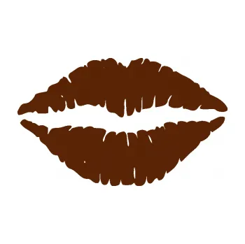Samolepící dekorace Pusa 001 otisk rtů (15 - hnědá) SAMOLEPKA NA AUTO, NÁLEPKA, FÓLIE, POLEP, TUNING, VLASTNÍ TEXT, TISK, AUTOSAMOLEPKY.cz, POLEPY, OBRÁZEK, LOGO, 3D STICKERS