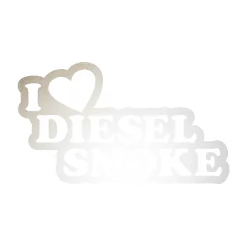 Polep vozidla SAMOLEPKA I love diesel smoke nápis (82 - odrazková reflexní bílá) NA AUTO, NÁLEPKA, FÓLIE, POLEP, TUNING, VLASTNÍ TEXT, TISK, AUTOSAMOLEPKY.cz, POLEPY, OBRÁZEK, LOGO, SAMOLEPKY