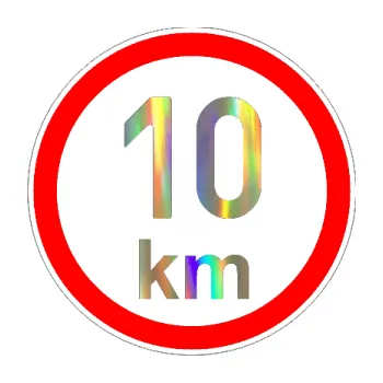 samolepka Maximální rychlost 10km - nejvyšší konstrukční rychlost (93 - Holografická) SAMOLEPKA NA AUTO, NÁLEPKA, FÓLIE, POLEP, TUNING, VLASTNÍ TEXT, TISK, AUTOSAMOLEPKY.cz, POLEPY, OBRÁZEK, LOGO, 3D STICKERS