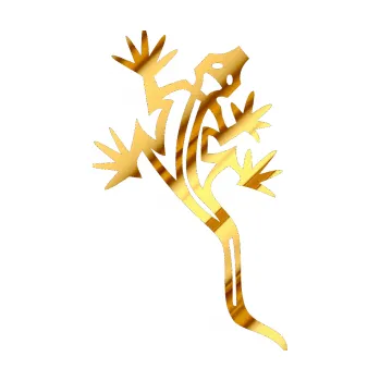 Samolepící dekorace SAMOLEPKA Ještěrka 003 pravá (81 - chrom fólie zlatá zrcadlová) NA AUTO, NÁLEPKA, FÓLIE, POLEP, TUNING, VLASTNÍ TEXT, TISK, AUTOSAMOLEPKY.cz, POLEPY, OBRÁZEK, LOGO, SAMOLEPKY