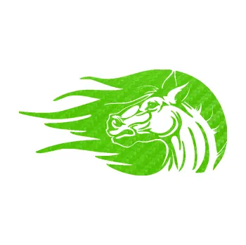 Samolepící dekorace SAMOLEPKA Kůň 073 levá hlava s vlající hřívou (58 - 3D karbon zelený kawasaki) NA AUTO, NÁLEPKA, FÓLIE, POLEP, TUNING, VLASTNÍ TEXT, TISK, AUTOSAMOLEPKY.cz, POLEPY, OBRÁZEK, LOGO, SAMOLEPKY