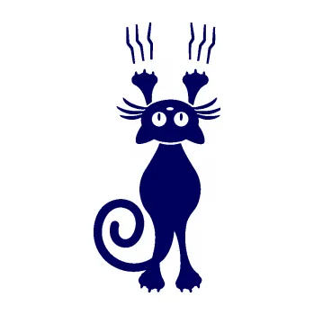 Samolepící dekorace SAMOLEPKA Kočka 023 levá s drápanci (23 - tmavě modrá) NA AUTO, NÁLEPKA, FÓLIE, POLEP, TUNING, VLASTNÍ TEXT, TISK, AUTOSAMOLEPKY.cz, POLEPY, OBRÁZEK, LOGO, SAMOLEPKY