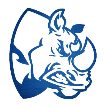 Samolepící dekorace Nosorožec 001 pravá (65 - škrábaný kov modrý) SAMOLEPKA NA AUTO, NÁLEPKA, FÓLIE, POLEP, TUNING, VLASTNÍ TEXT, TISK, AUTOSAMOLEPKY.cz, POLEPY, OBRÁZEK, LOGO, 3D STICKERS