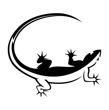 Samolepící dekorace SAMOLEPKA Ještěrka 010 pravá (01 - černá) NA AUTO, NÁLEPKA, FÓLIE, POLEP, TUNING, VLASTNÍ TEXT, TISK, AUTOSAMOLEPKY.cz, POLEPY, OBRÁZEK, LOGO, SAMOLEPKY