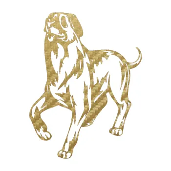 samolepka Pes 047 levá (59 - 3D karbon zlatý) SAMOLEPKA NA AUTO, NÁLEPKA, FÓLIE, POLEP, TUNING, VLASTNÍ TEXT, TISK, AUTOSAMOLEPKY.cz, POLEPY, OBRÁZEK, LOGO, 3D STICKERS