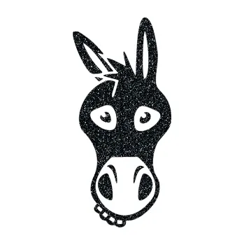 Samolepící dekorace Osel 001 levá (85 - Ultra Metalic černá) SAMOLEPKA NA AUTO, NÁLEPKA, FÓLIE, POLEP, TUNING, VLASTNÍ TEXT, TISK, AUTOSAMOLEPKY.cz, POLEPY, OBRÁZEK, LOGO, 3D STICKERS