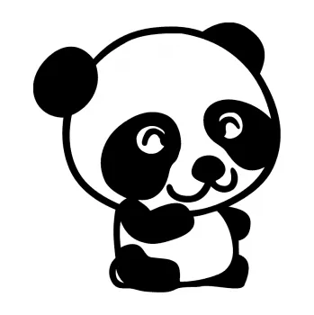 Samolepící dekorace Panda 002 pravá (01 - černá) SAMOLEPKA NA AUTO, NÁLEPKA, FÓLIE, POLEP, TUNING, VLASTNÍ TEXT, TISK, AUTOSAMOLEPKY.cz, POLEPY, OBRÁZEK, LOGO, 3D STICKERS