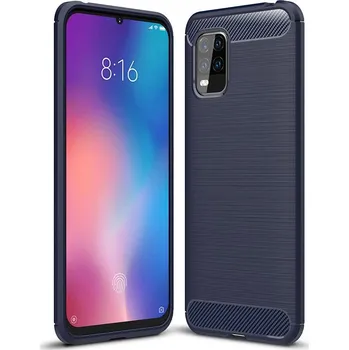 Pouzdro na mobilní telefon Pouzdro Carbon Case pro Xiaomi Mi 10 Lite modré
