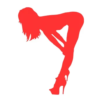 Polep vozidla Erotická žena 050 levá (02 - světle červená) SAMOLEPKA NA AUTO, NÁLEPKA, FÓLIE, POLEP, TUNING, VLASTNÍ TEXT, TISK, AUTOSAMOLEPKY.cz, POLEPY, OBRÁZEK, LOGO, 3D STICKERS