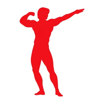 Polep vozidla SAMOLEPKA Kulturista 006 pravá (10 - červená) NA AUTO, NÁLEPKA, FÓLIE, POLEP, TUNING, VLASTNÍ TEXT, TISK, AUTOSAMOLEPKY.cz, POLEPY, OBRÁZEK, LOGO, SAMOLEPKY