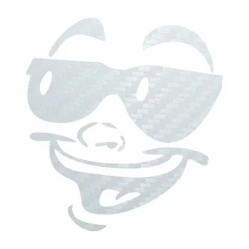 Samolepící dekorace SAMOLEPKA Obličej 005 levá veselý s brýlemi (51 - 3D karbon bílý) NA AUTO, NÁLEPKA, FÓLIE, POLEP, TUNING, VLASTNÍ TEXT, TISK, AUTOSAMOLEPKY.cz, POLEPY, OBRÁZEK, LOGO, SAMOLEPKY