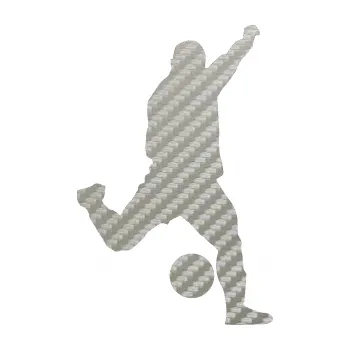 Samolepicí dekorace na vozidlo Fotbalista 041 pravá (52 - 3D karbon stříbrný) SAMOLEPKA NA AUTO, NÁLEPKA, FÓLIE, POLEP, TUNING, VLASTNÍ TEXT, TISK, AUTOSAMOLEPKY.cz, POLEPY, OBRÁZEK, LOGO, 3D STICKERS