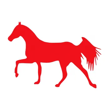 Samolepící dekorace SAMOLEPKA Kůň 001 levá (10 - červená) NA AUTO, NÁLEPKA, FÓLIE, POLEP, TUNING, VLASTNÍ TEXT, TISK, AUTOSAMOLEPKY.cz, POLEPY, OBRÁZEK, LOGO, SAMOLEPKY