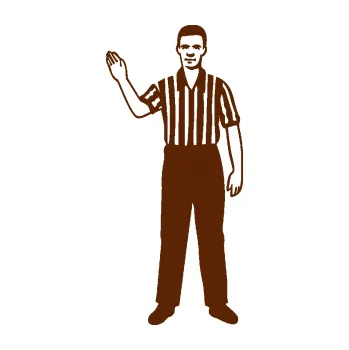 Samolepící dekorace SAMOLEPKA Rozhodčí 001 levá (15 - hnědá) NA AUTO, NÁLEPKA, FÓLIE, POLEP, TUNING, VLASTNÍ TEXT, TISK, AUTOSAMOLEPKY.cz, POLEPY, OBRÁZEK, LOGO, SAMOLEPKY