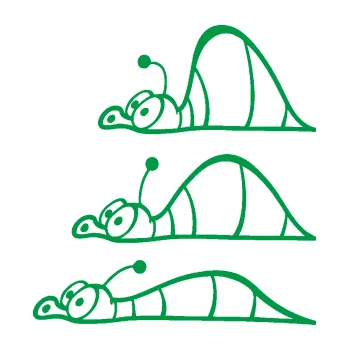 Samolepící dekorace Housenka 001 levá v pohybu (12 - zelená) SAMOLEPKA NA AUTO, NÁLEPKA, FÓLIE, POLEP, TUNING, VLASTNÍ TEXT, TISK, AUTOSAMOLEPKY.cz, POLEPY, OBRÁZEK, LOGO, 3D STICKERS