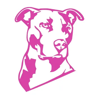 Polep vozidla Pes 054 pravá Pitbull (16 - růžová) SAMOLEPKA NA AUTO, NÁLEPKA, FÓLIE, POLEP, TUNING, VLASTNÍ TEXT, TISK, AUTOSAMOLEPKY.cz, POLEPY, OBRÁZEK, LOGO, 3D STICKERS