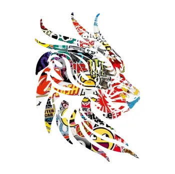 Samolepicí dekorace na vozidlo Dragon 051 pravá dračí hlava (83 - Sticker bomb) SAMOLEPKA NA AUTO, NÁLEPKA, FÓLIE, POLEP, TUNING, VLASTNÍ TEXT, TISK, AUTOSAMOLEPKY.cz, POLEPY, OBRÁZEK, LOGO, 3D STICKERS