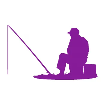 Polep vozidla SAMOLEPKA Rybář 014 levá (14 - fialová) NA AUTO, NÁLEPKA, FÓLIE, POLEP, TUNING, VLASTNÍ TEXT, TISK, AUTOSAMOLEPKY.cz, POLEPY, OBRÁZEK, LOGO, SAMOLEPKY