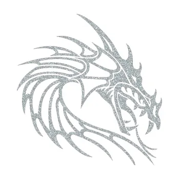 Samolepicí dekorace na vozidlo Dragon 030 pravá (91 - Ultra Metalic stříbrná metalíza) SAMOLEPKA NA AUTO, NÁLEPKA, FÓLIE, POLEP, TUNING, VLASTNÍ TEXT, TISK, AUTOSAMOLEPKY.cz, POLEPY, OBRÁZEK, LOGO, 3D STICKERS