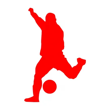 Samolepicí dekorace na vozidlo Fotbalista 041 levá (74 - Fluorescentní červená) SAMOLEPKA NA AUTO, NÁLEPKA, FÓLIE, POLEP, TUNING, VLASTNÍ TEXT, TISK, AUTOSAMOLEPKY.cz, POLEPY, OBRÁZEK, LOGO, 3D STICKERS