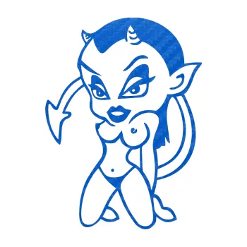 Samolepicí dekorace na vozidlo Čertice 004 levá (57 - 3D karbon modrý) SAMOLEPKA NA AUTO, NÁLEPKA, FÓLIE, POLEP, TUNING, VLASTNÍ TEXT, TISK, AUTOSAMOLEPKY.cz, POLEPY, OBRÁZEK, LOGO, 3D STICKERS