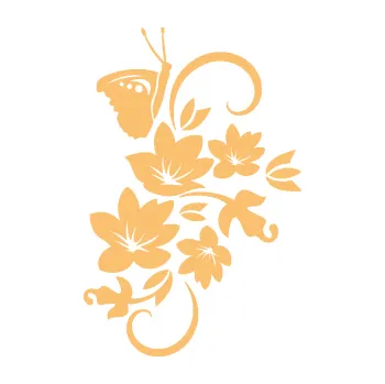 Samolepící dekorace Květina dekor 005 pravá s motýlkem (08 - béžová) SAMOLEPKA NA AUTO, NÁLEPKA, FÓLIE, POLEP, TUNING, VLASTNÍ TEXT, TISK, AUTOSAMOLEPKY.cz, POLEPY, OBRÁZEK, LOGO, 3D STICKERS