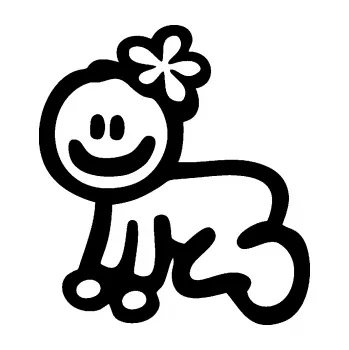 samolepka Cartoon family mimi holčička Hawaii (01 - černá) SAMOLEPKA NA AUTO, NÁLEPKA, FÓLIE, POLEP, TUNING, VLASTNÍ TEXT, TISK, AUTOSAMOLEPKY.cz, POLEPY, OBRÁZEK, LOGO, 3D STICKERS