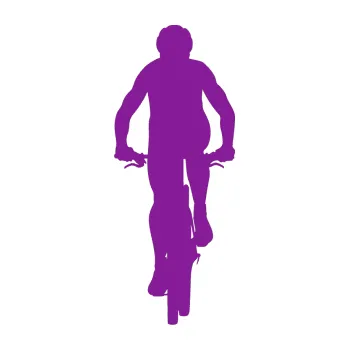 Polep vozidla SAMOLEPKA Cyklista 002 levá (14 - fialová) NA AUTO, NÁLEPKA, FÓLIE, POLEP, TUNING, VLASTNÍ TEXT, TISK, AUTOSAMOLEPKY.cz, POLEPY, OBRÁZEK, LOGO, SAMOLEPKY