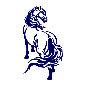 Samolepící dekorace SAMOLEPKA Kůň 051 pravá (23 - tmavě modrá) NA AUTO, NÁLEPKA, FÓLIE, POLEP, TUNING, VLASTNÍ TEXT, TISK, AUTOSAMOLEPKY.cz, POLEPY, OBRÁZEK, LOGO, SAMOLEPKY