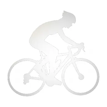 Polep vozidla SAMOLEPKA Cyklista 005 pravá (82 - odrazková reflexní bílá) NA AUTO, NÁLEPKA, FÓLIE, POLEP, TUNING, VLASTNÍ TEXT, TISK, AUTOSAMOLEPKY.cz, POLEPY, OBRÁZEK, LOGO, SAMOLEPKY
