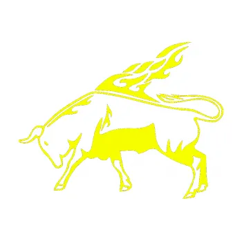 Samolepicí dekorace na vozidlo Animal flames 067 levá býk (70 - Fluorescentní žlutá) SAMOLEPKA NA AUTO, NÁLEPKA, FÓLIE, POLEP, TUNING, VLASTNÍ TEXT, TISK, AUTOSAMOLEPKY.cz, POLEPY, OBRÁZEK, LOGO, 3D STICKERS