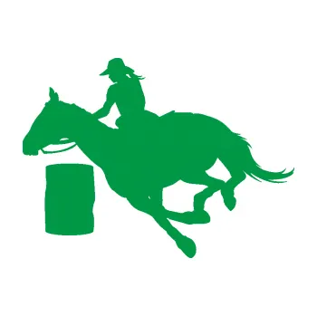 Samolepící dekorace Barrel racing 001 levá cowgirl rodeo (12 - zelená) SAMOLEPKA NA AUTO, NÁLEPKA, FÓLIE, POLEP, TUNING, VLASTNÍ TEXT, TISK, AUTOSAMOLEPKY.cz, POLEPY, OBRÁZEK, LOGO, 3D STICKERS