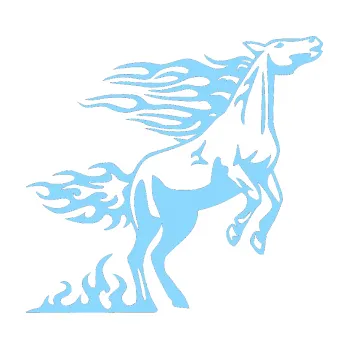 Samolepicí dekorace na vozidlo Animal flames 001 pravá kůň (03 - světle modrá) SAMOLEPKA NA AUTO, NÁLEPKA, FÓLIE, POLEP, TUNING, VLASTNÍ TEXT, TISK, AUTOSAMOLEPKY.cz, POLEPY, OBRÁZEK, LOGO, 3D STICKERS