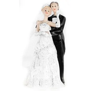 PartyDeco Svatební figurky na dort v objetí 11 cm