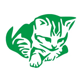 Samolepící dekorace Koťátko 003 pravá (12 - zelená) SAMOLEPKA NA AUTO, NÁLEPKA, FÓLIE, POLEP, TUNING, VLASTNÍ TEXT, TISK, AUTOSAMOLEPKY.cz, POLEPY, OBRÁZEK, LOGO, 3D STICKERS