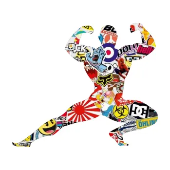 Polep vozidla Kulturista 015 levá (83 - Sticker bomb) SAMOLEPKA NA AUTO, NÁLEPKA, FÓLIE, POLEP, TUNING, VLASTNÍ TEXT, TISK, AUTOSAMOLEPKY.cz, POLEPY, OBRÁZEK, LOGO, 3D STICKERS