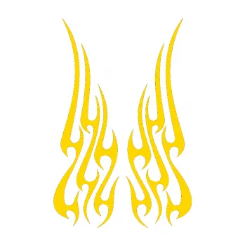 Polep vozidla SAMOLEPKA Kapota 019 plameny (13 - jasně žlutá) NA AUTO, NÁLEPKA, FÓLIE, POLEP, TUNING, VLASTNÍ TEXT, TISK, AUTOSAMOLEPKY.cz, POLEPY, OBRÁZEK, LOGO, SAMOLEPKY