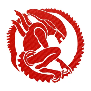 Samolepicí dekorace na vozidlo Alien 001 pravá (53 - 3D karbon červený) SAMOLEPKA NA AUTO, NÁLEPKA, FÓLIE, POLEP, TUNING, VLASTNÍ TEXT, TISK, AUTOSAMOLEPKY.cz, POLEPY, OBRÁZEK, LOGO, 3D STICKERS