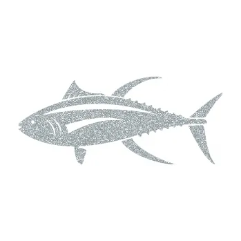 Polep vozidla SAMOLEPKA Ryba 013 levá tuňák (91 - Ultra Metalic stříbrná metalíza) NA AUTO, NÁLEPKA, FÓLIE, POLEP, TUNING, VLASTNÍ TEXT, TISK, AUTOSAMOLEPKY.cz, POLEPY, OBRÁZEK, LOGO, SAMOLEPKY