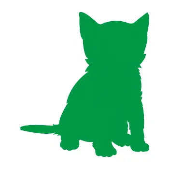 Samolepící dekorace Koťátko 005 pravá (12 - zelená) SAMOLEPKA NA AUTO, NÁLEPKA, FÓLIE, POLEP, TUNING, VLASTNÍ TEXT, TISK, AUTOSAMOLEPKY.cz, POLEPY, OBRÁZEK, LOGO, 3D STICKERS