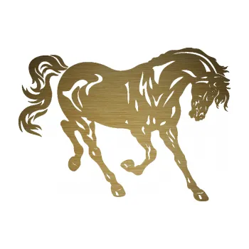 Samolepící dekorace Kůň 056 pravá (64 - škrábaný kov zlatý) SAMOLEPKA NA AUTO, NÁLEPKA, FÓLIE, POLEP, TUNING, VLASTNÍ TEXT, TISK, AUTOSAMOLEPKY.cz, POLEPY, OBRÁZEK, LOGO, 3D STICKERS