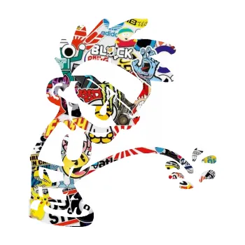 Samolepicí dekorace na vozidlo Rošťák čůrá pravá (83 - Sticker bomb) SAMOLEPKA NA AUTO, NÁLEPKA, FÓLIE, POLEP, TUNING, VLASTNÍ TEXT, TISK, AUTOSAMOLEPKY.cz, POLEPY, OBRÁZEK, LOGO, 3D STICKERS