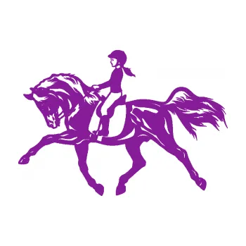 Samolepící dekorace Kůň 060 levá dítě jezdí na koni parkur (14 - fialová) SAMOLEPKA NA AUTO, NÁLEPKA, FÓLIE, POLEP, TUNING, VLASTNÍ TEXT, TISK, AUTOSAMOLEPKY.cz, POLEPY, OBRÁZEK, LOGO, 3D STICKERS